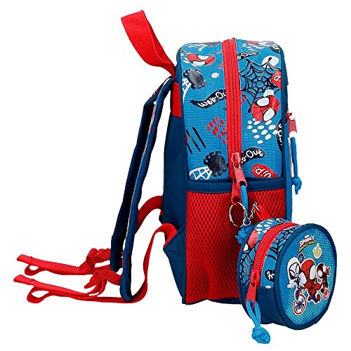 Marvel Go Webs go Mochila Guardería Adaptable Azul 23x25x10 cms Poliéster 5,75L