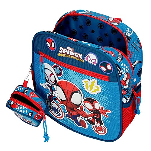 Marvel Go Webs go Mochila Guardería Adaptable Azul 23x25x10 cms Poliéster 5,75L