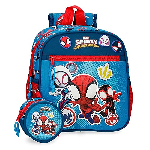 Marvel Go Webs go Mochila Guardería Adaptable Azul 23x25x10 cms Poliéster 5,75L