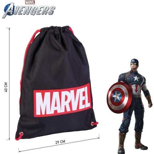 Marvel - Mochila Cuerdas Infantil para Niños, con Cordón, Deporte, Escuela, Viaje a la Piscina