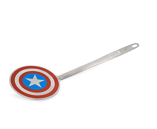 Marvel Spatula: Metal: Coloured Captain America Shield, Stainless Steel, Grey, 32.3 x 11.5 x 5 cm