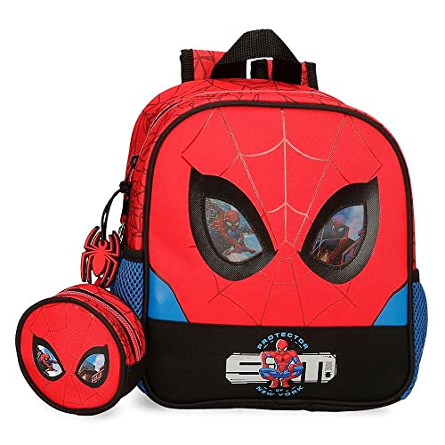 Marvel Spiderman Protector Mochila Guardería Rojo 23x25x10 cms Poliéster 5,75L