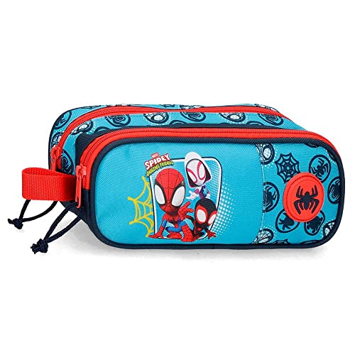 Marvel Spidey Team Up Estuche Doble Azul 23x9x7 cms Poliéster