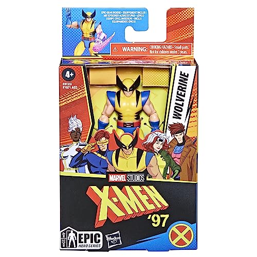 Marvel Studios X-Men Epic Hero Series Wolverine Action Figure, 4 Inch Action Figures, Super Hero Toys, X-Men Action Figures, Ages 4 and Up