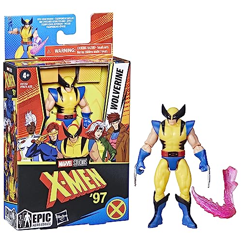 Marvel Studios X-Men Epic Hero Series Wolverine Action Figure, 4 Inch Action Figures, Super Hero Toys, X-Men Action Figures, Ages 4 and Up