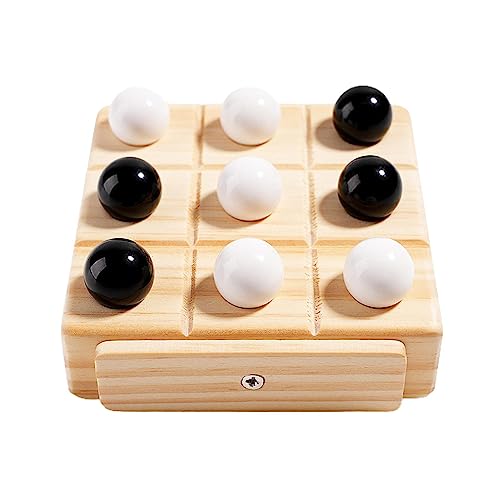 Maseyivi Juego IQ XOXO | ajedrez en Blanco y Negro,Juegos Mesa educativos, Rompecabezas Estrategia Interactivo, Juegos Divertidos para Adultos y niños