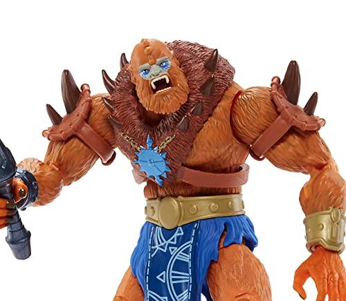 Masters of the Universe Masterverse Beast Man Grande Figura de acción articulada con accesorios, juguete +6 (Mattel HGW41)