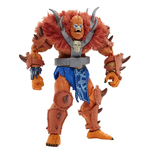 Masters of the Universe Masterverse Beast Man Grande Figura de acción articulada con accesorios, juguete +6 (Mattel HGW41)