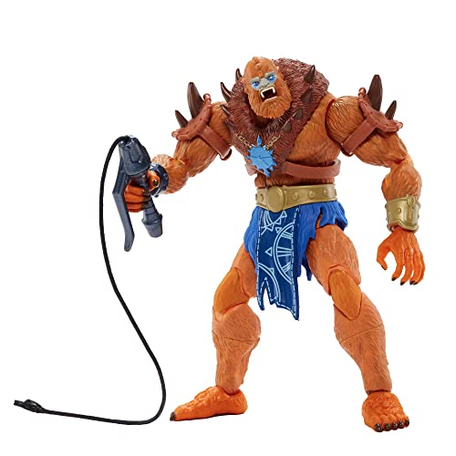 Masters of the Universe Masterverse Beast Man Grande Figura de acción articulada con accesorios, juguete +6 (Mattel HGW41)