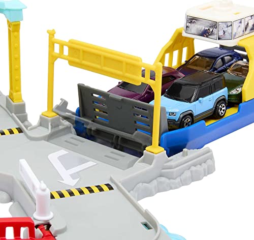 Matchbox Action Drivers Puerto marítimo y ferry Set de juego con pistas para coches de juguete, incluye 1 vehículo, +3 años (Mattel HMH29)