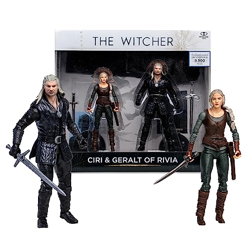 McFarlane Toys, The Witcher Ciri & Geralt of Rivia (Temporada 3) Figura de acción de 7 Pulgadas, Paquete de 2 Unidades, a Partir de 12 años