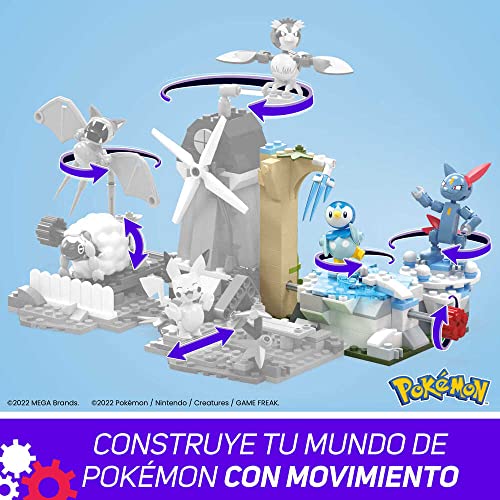 MEGA Construx Pokemon Piplup y Sneasel se relajan, 171 bloques y juego de construcción con movimiento, juguete +7 años (Mattel HKT20)