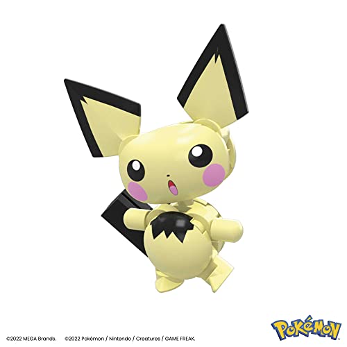 MEGA Pokémon Evoluciones de Pikachu Pack 3 figuras (Pichu, Pikachu y Raichu) Bloques de construcción, juguete +7 años (Mattel HKT23)