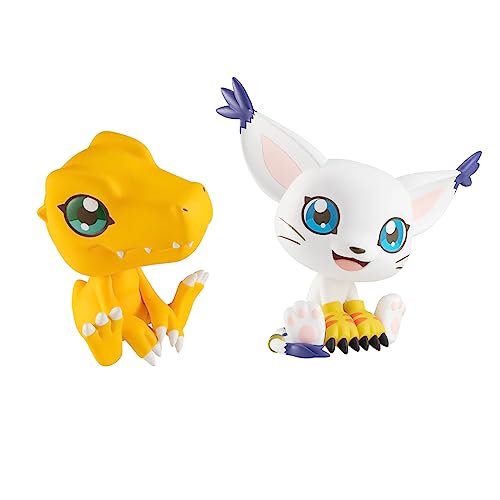 Megahouse Digimon Adventure Look Up Agumon & Tailmon - Juego de figuras de vinilo con cojines