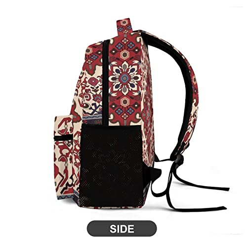 Melbrakin Mochila tribal persa para niños, adolescentes, mujeres, hombres, bolsa de viaje para estudiantes, mochila para niños, mochila informal ligera