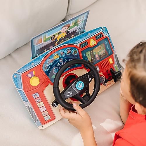 Melissa & Doug Tablero de madera con la Patrulla Canina, Paw Patrol Tablero de mandos interactivo con volante, Juego creativo, Juguetes de madera, Regalo para niños y niñas de 3 4 5 6 7 años