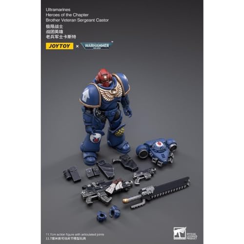 MERCHANDISING LICENCE JOYTOY 1/18 Warhammer 40K Ultramarines Heroes of The Capter Action Figuras (Hermano Veterano Sargento Castor)