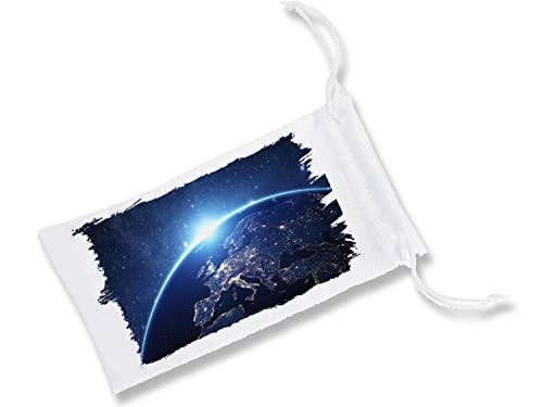 MERCHANDMANIA 1 Funda Bolsa Multiusos Horizonte Planeta Tierra Sol Continente Gafas Dados rol Personalizada Color.