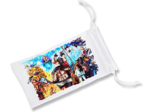 MERCHANDMANIA 1 Funda Bolsa Multiusos tripulación shirohigue, Oden, Wano, Piratas, barbablanca Gafas Dados rol Personalizada Color.