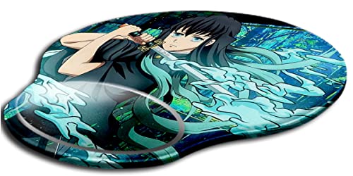 MERCHANDMANIA Alfombrilla DE Raton con REPOSAMUÑECAS Kimetsu no Yaiba moichiro tokito Pilar Niebla Base Antideslizante