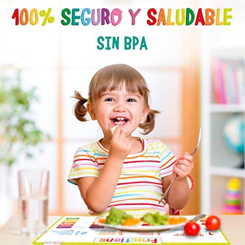 merka Manteles Individuales educativos, Juego de sumas, restas, multiplicaciones y divisiones, plástico de Silicona para el Comedor, Preescolar y Primaria Edades 4-5, 5-9 Matemáticas 17 x 11