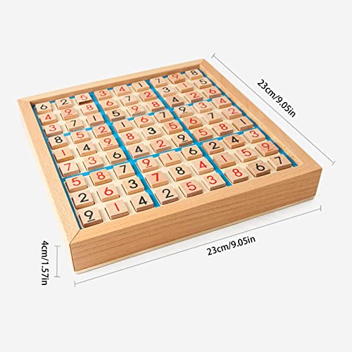 Mesa Sudoku Madera | Juguetes Rompecabezas matemáticas con cajón - Juego Familiar cuadrícula 9x9, Escritorio Math Brain Teaser