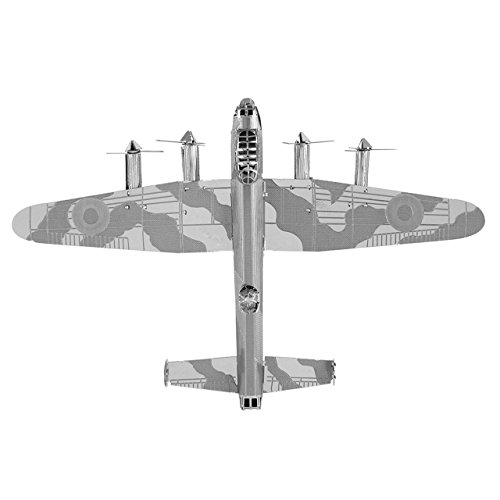 Metal Earth Puzzle 3D Avión Bombardero Avro Lancaster. Rompecabezas De Metal De Aviación. Maquetas Para Construir Para Adultos Nivel Moderado De 13.2 X 8.8 X 2.6 Cm