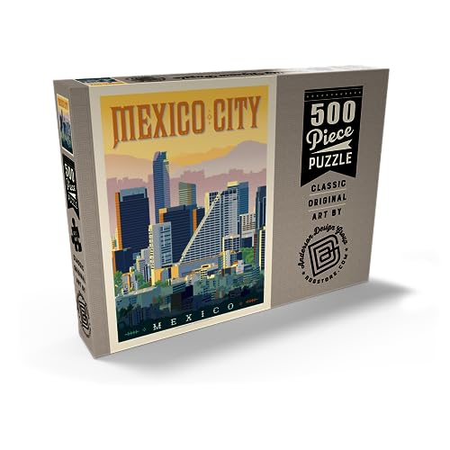 México: Ciudad De México, Cartel Vintage - Premium 500 Piezas Puzzles - Colección Especial MyPuzzle de Anderson Design Group