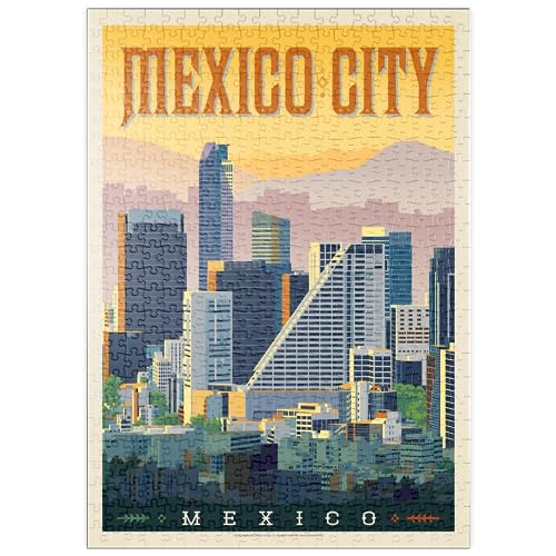 México: Ciudad De México, Cartel Vintage - Premium 500 Piezas Puzzles - Colección Especial MyPuzzle de Anderson Design Group