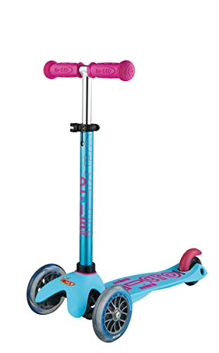 Micro® Mini Deluxe, Original Design, Patinete 3 Ruedas, 2-5 Años, Peso 1,95kg, Carga Máx: 50kg, Altura 48-68cm, Rodamientos ABEC 9, Plataforma Antideslizante. (Turquesa, Talla Única)