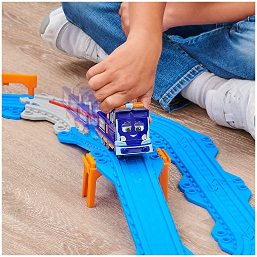 Mighty Express Juego de 32 Piezas conectables y Tren Exclusivo de Milo, Juguetes para niños 3+