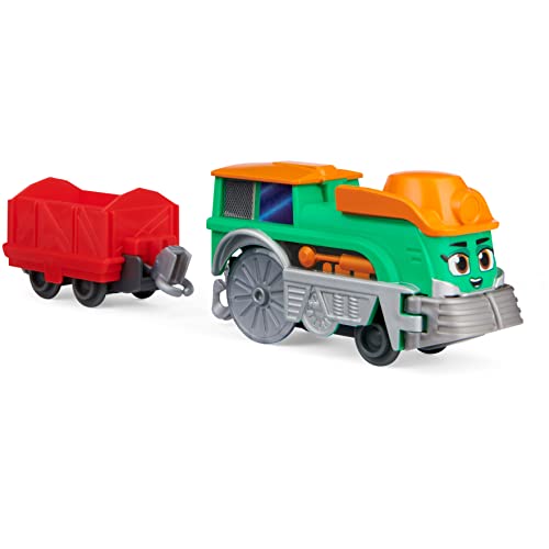 Mighty Express Tren Push and Go Farm Frieda con vagón de mercancías – Tren Manual para la Popular Serie de televisión, a Partir de 3 años