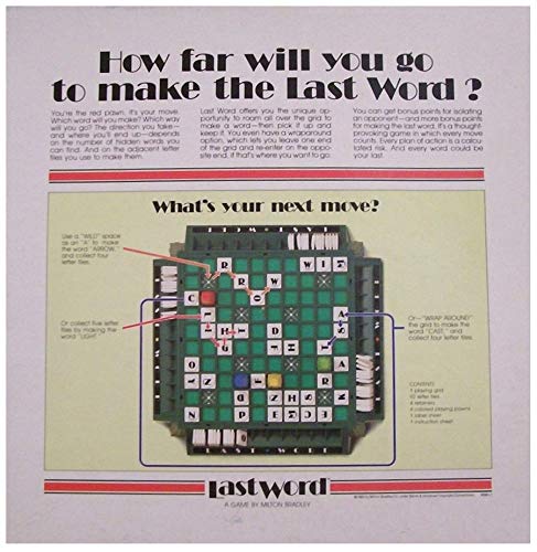 Milton Bradley Last word Game