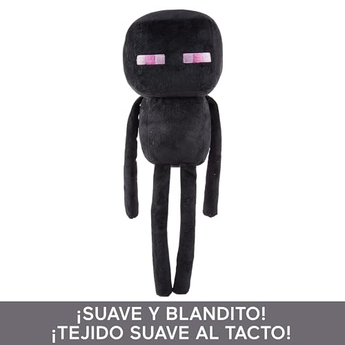 Minecraft Peluche Enderman, personaje del videojuego, juguete +3 años (Mattel HLN11)