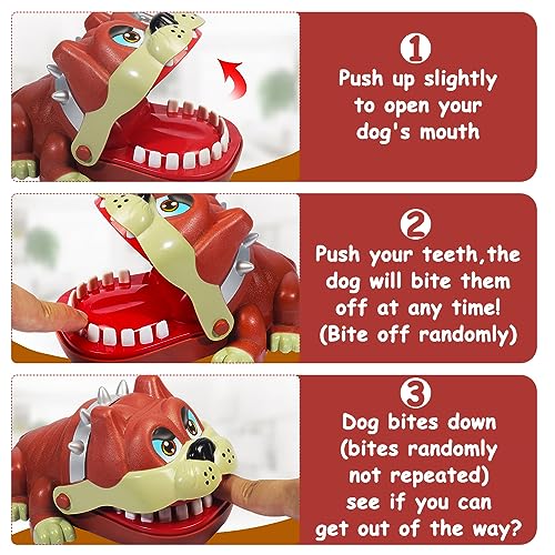 Mineup Shar Pei Perro Dentista Mordida Dedo Juguete Divertido, Cocodrilo Dentista Juego para niños, Juego de Dientes de Cocodrilo, Cocodrilo Juguete De Entretenimiento Familiar Juguete Interactivo