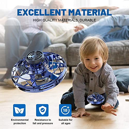 Mini Drone Flying Toy UFO Drone Helicopter Flying Spinner pour Enfants ou Adultes, Mini Motion Aircraft avec 360 ° Rotating and Spinning LED Lights for Indoor, Outdoor Kids Gifts (Azul)