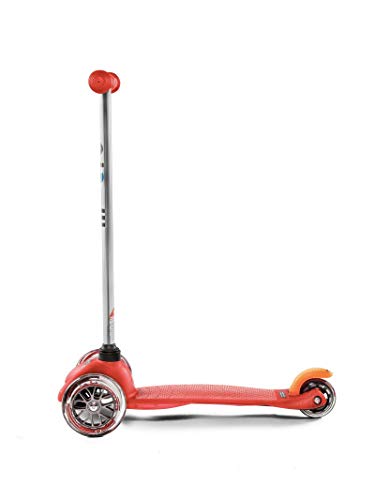 Mini-Micro®, el Original, Patinete 3 Ruedas, 2-5 Años, Super-Ligero 1,90kg, Carga Máx 50kg, Altura 68cm, Manillar Desmontable con un Click (Rojo, Talla Única)