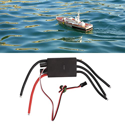 minifinker RC Boat ESC, Configuración de Menú de Ciclo RC Boat Impermeable ESC Aleación de Aluminio 90a sin Escobillas Impermeable Refrigeración por Agua BEC Incorporado para Bricolaje