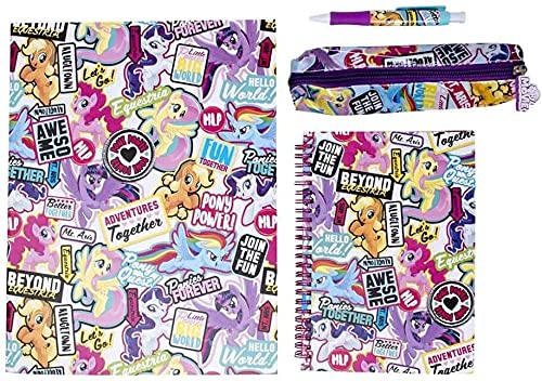 MLP - Juego de mochila de papelería, mochila rellena de papelería, bolsa, ideal para la escuela, regalos, relleno de calcetines, uso diario., multicolor, 30x10.5x38