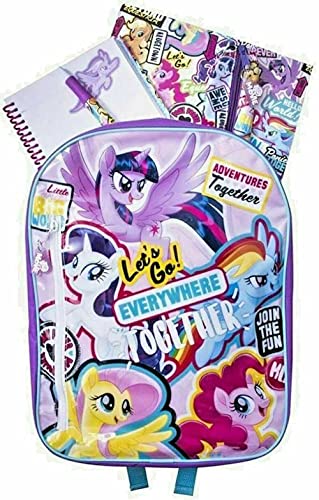 MLP - Juego de mochila de papelería, mochila rellena de papelería, bolsa, ideal para la escuela, regalos, relleno de calcetines, uso diario., multicolor, 30x10.5x38