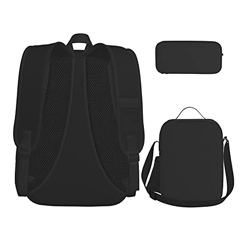 Mochila de bolsillo cruzada, bolsa de almuerzo y bolígrafo, resistente, duradera y de moda, diseño ligero, ilusión óptica en espiral, imagen GIF, Black, Talla única