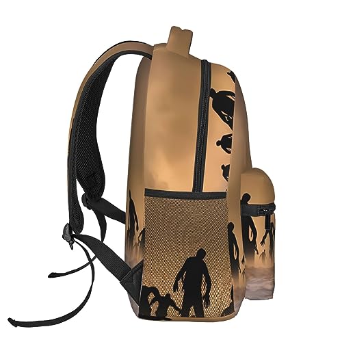 Mochila escolar con diseño de zombies para niñas, niños, adolescentes, mochila de día para escuela primaria, escuela secundaria, bolsa de libros para niños, Muchos zombies, Talla única