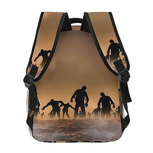 Mochila escolar con diseño de zombies para niñas, niños, adolescentes, mochila de día para escuela primaria, escuela secundaria, bolsa de libros para niños, Muchos zombies, Talla única