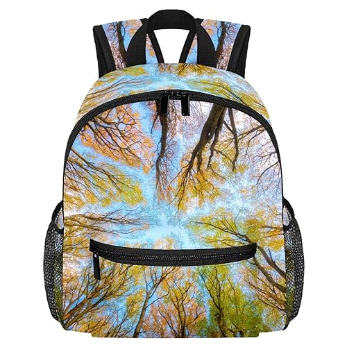 Mochila escolar con dosel de árbol, ramas de bosque, para niños y niñas, jardín de infantes, aperitivos, guardería, escuela, Multicolor, 10x4x12 in