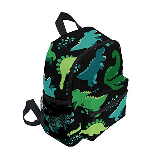 Mochila para niños, diseño de Oso Panda Dibujado a Mano para Estudiantes de niños y niñas, Correa para el Pecho Negro Dinosaurio 087 Talla única