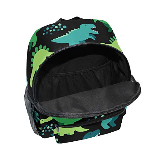 Mochila para niños, diseño de Oso Panda Dibujado a Mano para Estudiantes de niños y niñas, Correa para el Pecho Negro Dinosaurio 087 Talla única