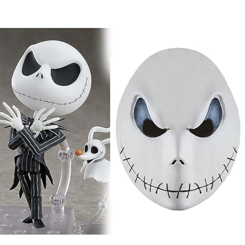 molezu Jack Skellington Máscara de Halloween, látex, horror, máscara The Nightmare Before Navidad, máscara de película, Halloween, mascarada, fiesta, accesorios