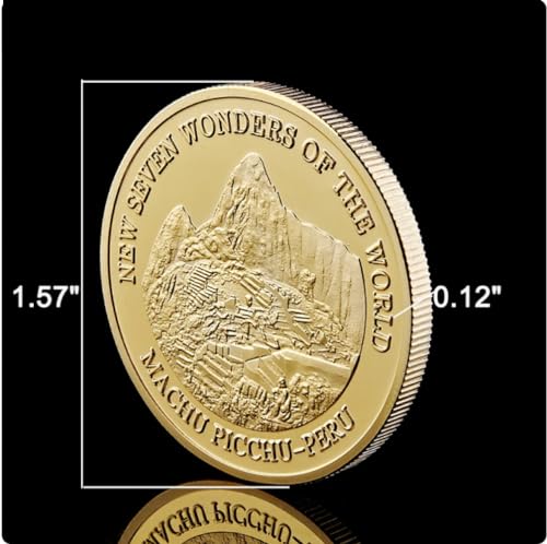 Moneda Conmemorativa 2007 Perú Cuzco Machu Picchu Siete Maravillas del Mundo Colección De Monedas Chapadas En Oro