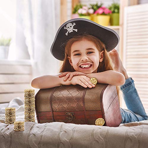 Monedas Piratas de Metal - 35 Monedas De Oro para Juegos De Mesa Adulto, Juegos De Mesa Niños, Cofre del Tesoro, DND, Gloomhaven Dinero Falso - Tamaño M