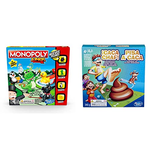 Monopoly - Junior (Versión Española) (Hasbro A6984793) & Hasbro Gaming - Juego Infantil Caca Chaf! (Hasbro E2489175)